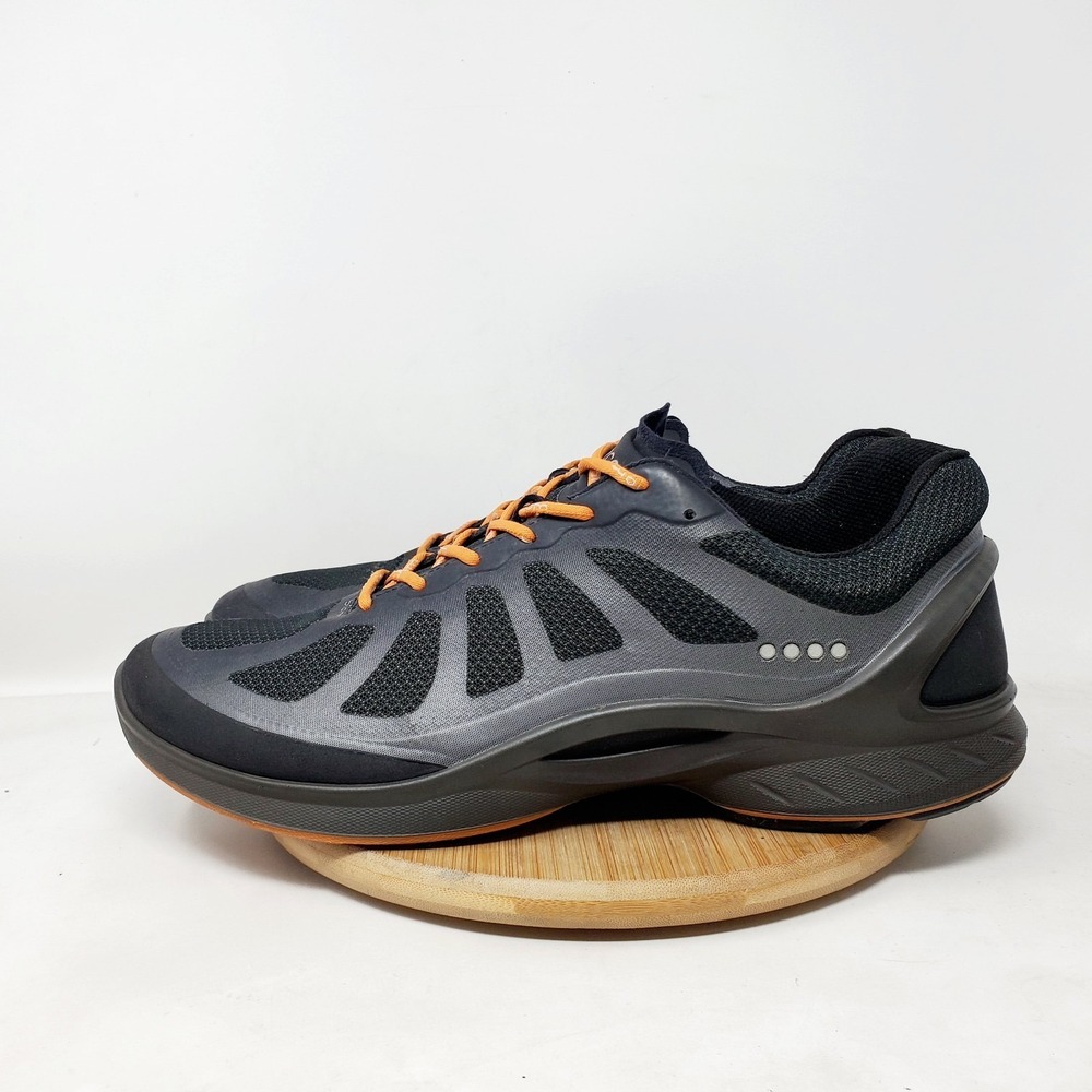 ECCO Biom Fjuel Racer Shoes Mens 46 Black Grey Lace Up Sneaker Casual Comfort